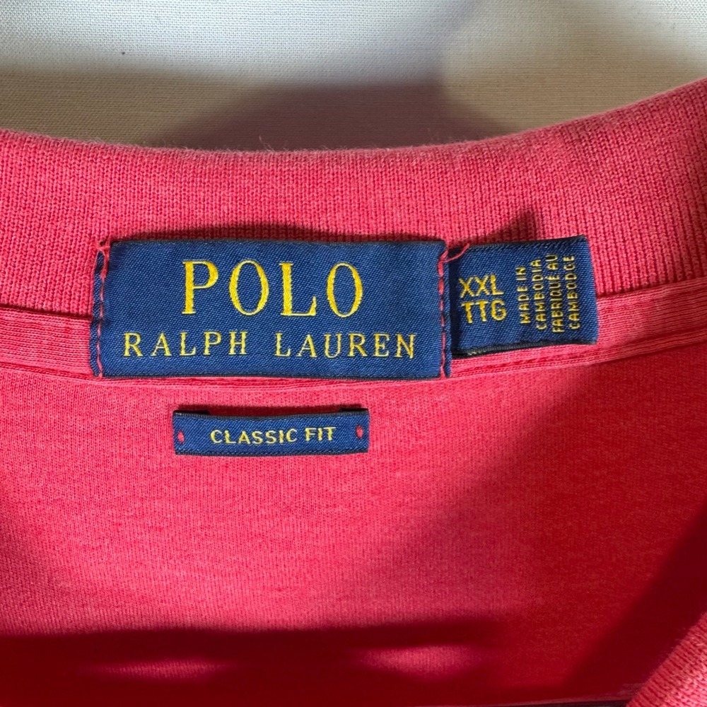 Polo Ralph Lauren Polo Mens XXL Pink Classic Fit Short Sleeve Jersey Shirt - Picture 2 of 11